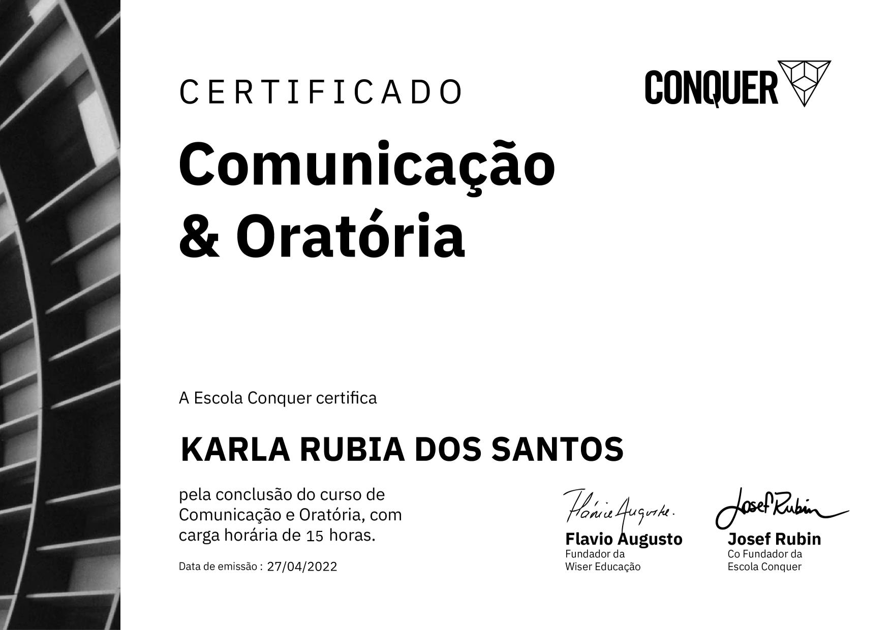 Certificado de Comunicação e Oratória - Destravando a sua comunicação